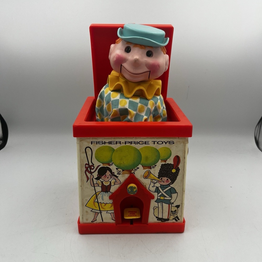 Vintage 1970 Fisher-Price Jack in the Box Puppet Toy Works!